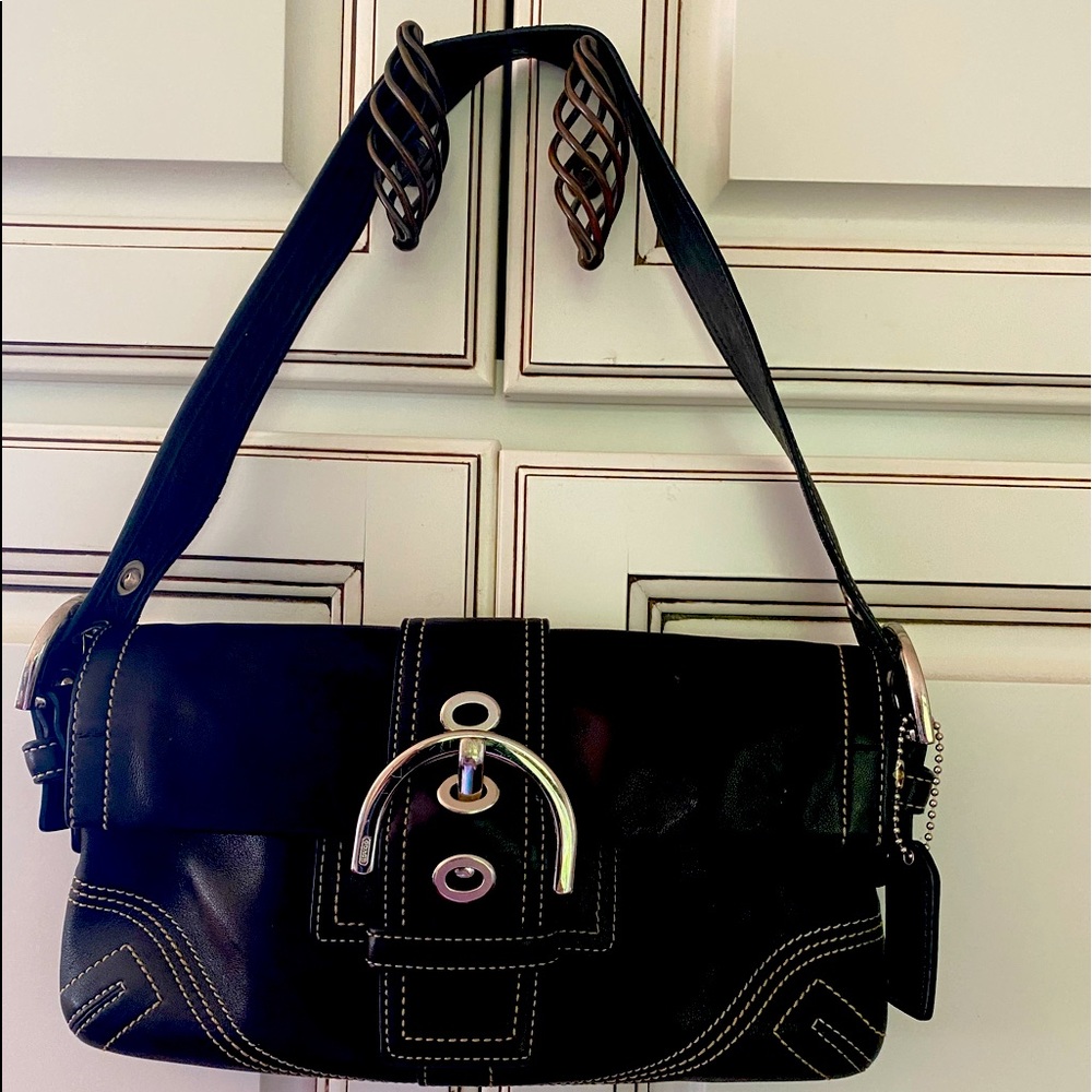 Coach Authentic Black/Silver Soho Hobo Shoulder leather bag